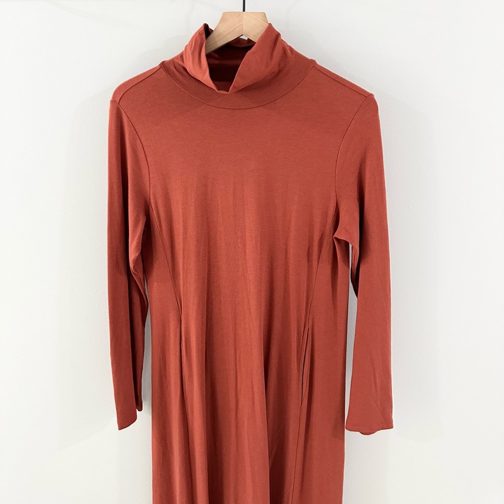 Soft Surroundings Jersey Knit Midi Dress Orange Size Small - Picture 3 of 6